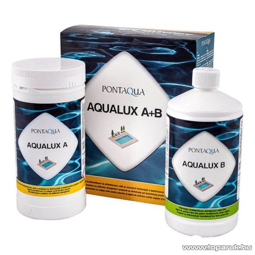 PoolTrend / PontAqua AQUALUX A+B kétkomponensű, klórmentes medence fertőtlenítő szett, 1 kg + 1 l