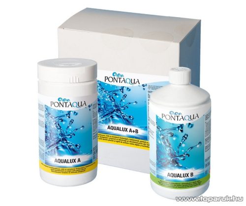 PoolTrend / PontAqua AQUALUX A+B kétkomponensű, klórmentes medence fertőtlenítő szett, 1 kg + 1 l