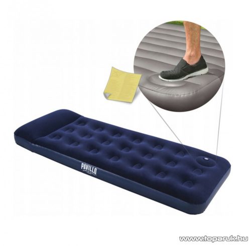 Bestway Pavillo 67223 Egyszemélyes felfújható matrac ágy, vendégágy, beépített lábpumpával, 185 x 76 x 28 cm, kék