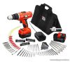 Black & Decker EPC128BW2 akkumulátoros fúró és csavarozó gép + pótakkumulátor + 180 tartozék - megszűnt termék: 2016. december