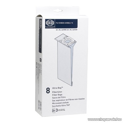 Sebo porzsák Airbelt K típusú porszívókhoz, 8 db / csomag