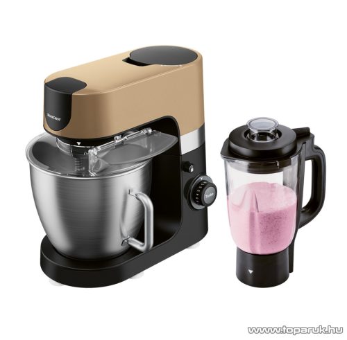 SilverCrest PREMIUM SKMP 1300 D3 Professzionális konyhai robotgép, dagasztógép turmix feltéttel, 1300W, 6,3 L, világos bronz szín