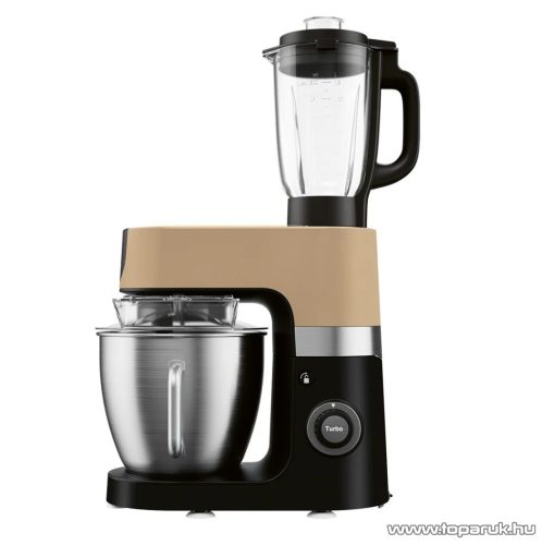 SilverCrest PREMIUM SKMP 1300 D3 Professzionális konyhai robotgép, dagasztógép turmix feltéttel, 1300W, 6,3 L, világos bronz szín