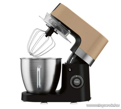 SilverCrest PREMIUM SKMP 1300 D3 Professzionális konyhai robotgép, dagasztógép turmix feltéttel, 1300W, 6,3 L, világos bronz szín