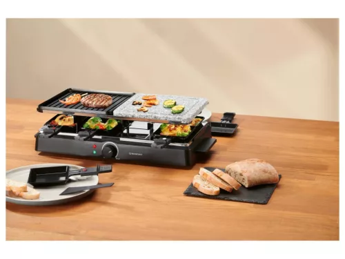 SilverCrest SRGS 1400 E2 Elektromos félkőlapos raclette grillsütő, 8 személyes, 1400 W