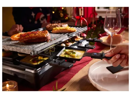 SilverCrest SRGS 1400 E2 Elektromos félkőlapos raclette grillsütő, 8 személyes, 1400 W