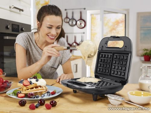 (BONTOTT / 444315) SilverCrest SSMW 750 D3 Avante 3 in 1 multifunkciós szendvicssütő, gofrisütő, grillsütő, 750W