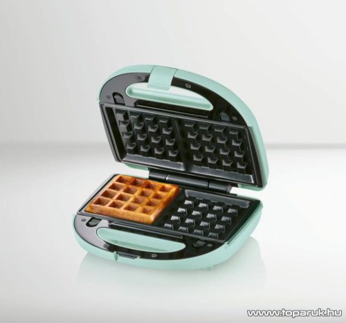 SilverCrest SWEW 750 D4 Multifunkciós 3 az 1-ben belga gofri, mintás gofri és mini fánk sütő (színes gofrisütő), cserélhető lapokkal, menta zöld, 750W
