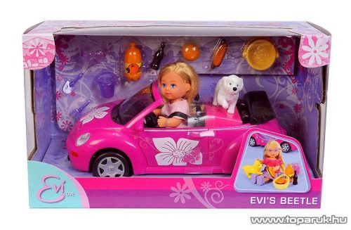 Steffi Love Évi baba Beetle sportautóval és kutyájával (105731539) - Megszűnt termék: 2015. November