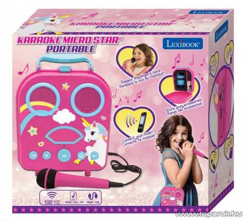 Lexibook Unikornis hordozható karaoke hangszóró mikrofonnal