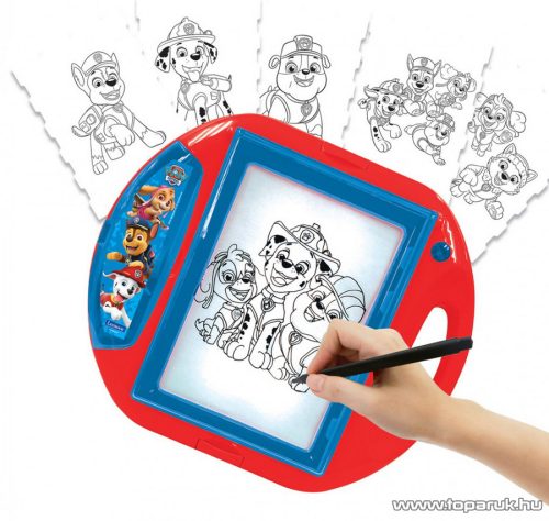 Lexibook Mancs Őrjárat rajzoló projektor, rajztábla sablonokkal és nyomdákkal