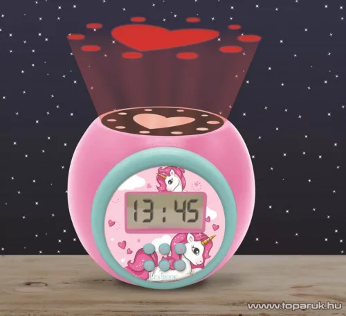 Lexibook Unikornis projektoros ébresztő óra hanggal és időzítővel