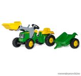   Rolly Toys Kid John Deere pedálos markolós traktor utánfutóval (RO-023110)
