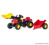   Rolly Toys Kid-X pedálos markolós traktor utánfutóval, piros (RO-023127)