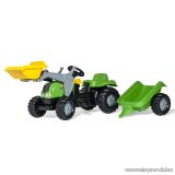   Rolly Toys Kid-X pedálos markolós traktor utánfutóval, zöld (RO-023134)