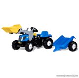   Rolly Toys Kid New Holland T 7040 pedálos markolós traktor utánfutóval (RO-023929)