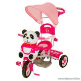   VegaToys Pandás, napernyős, szülőkormányos tricikli, rózsaszín