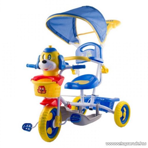 VegaToys Kutyás, napernyős, szülőkormányos tricikli, kék