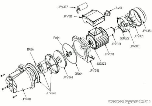 Elpumps JPV 1300 Önfelszívós kerti szivattyú, 1300 W (tiszta vízre)