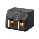 Hausmeister HM6936 Dupla kosaras Air Fryer forrólevegős sütő betekintő ablakkal, digitális, 9 literes, 2 x 4,5 literes kosár, 2000 W