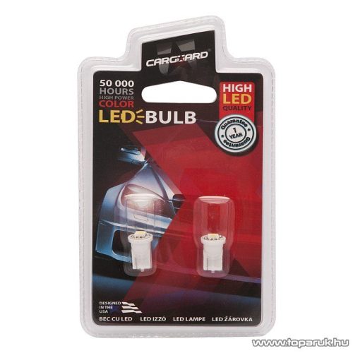Carguard 1 SMD LED-es T10 izzó rendszám vagy belső tér világítás, fehér, 2 db / csomag (51000)