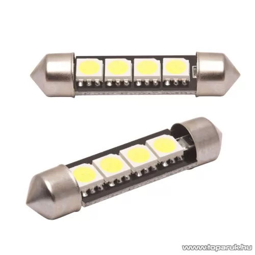 Carguard 4 SMD LED-es sofita izzó rendszám vagy belső tér világítás, fehér, 2 db / csomag (51016)
