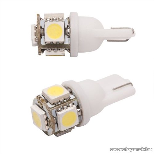 Carguard 5 SMD LED-es T10 izzó rendszám vagy belső tér világítás, fehér, 2 db / csomag (50999) - megszűnt termék: 2015. március