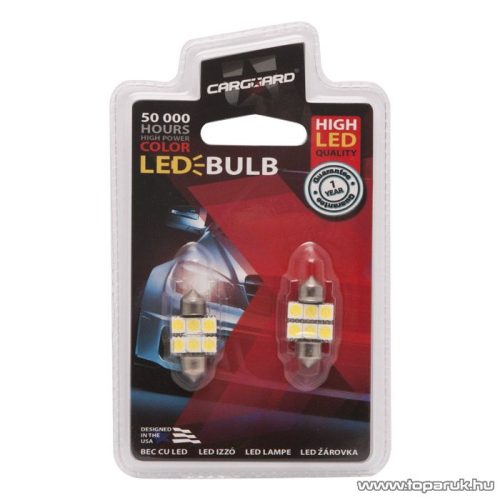 Carguard 6 LED-es sofita izzó rendszám vagy belső tér világítás, fehér, 2 db / csomag (50998)