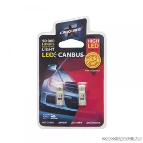   Carguard 8 SMD LED-es T10 izzó rendszám vagy belső tér világítás, fehér, 2 db / csomag (50954)