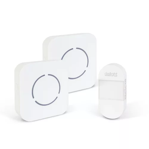 delight 55331WH-2 Digitális KINETIC elem és vezeték nélküli csengő két beltéri egységgel, fehér (hatótávolság: 150 m) 