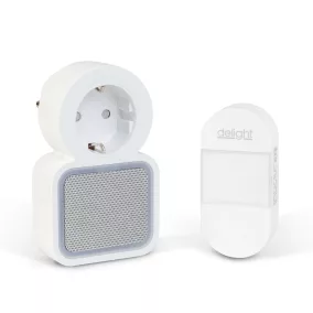   delight 55338 Digitális elem- és vezeték nélküli Kinetic csengő, fehér (hatótávolság max. 150 m)