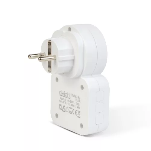 delight 55338 Digitális elem- és vezeték nélküli Kinetic csengő, fehér (hatótávolság max. 150 m)