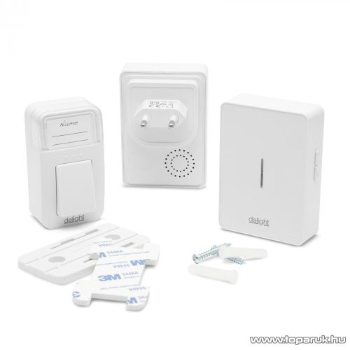 delight 55340 Digitális elem és vezeték nélküli csengő - Kinetic technológiával, dupla vevőegységgel (hatótávolság: 100m)