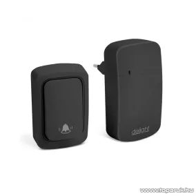   delight 55345BK Digitális KINETIC elem és vezeték nélküli csengő, fekete (hatótávolság: 100 m)