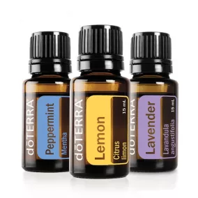   doTERRA Esszenciális olaj kezdő csomag, levendula, citrom és bormenta, 3 x 15 ml