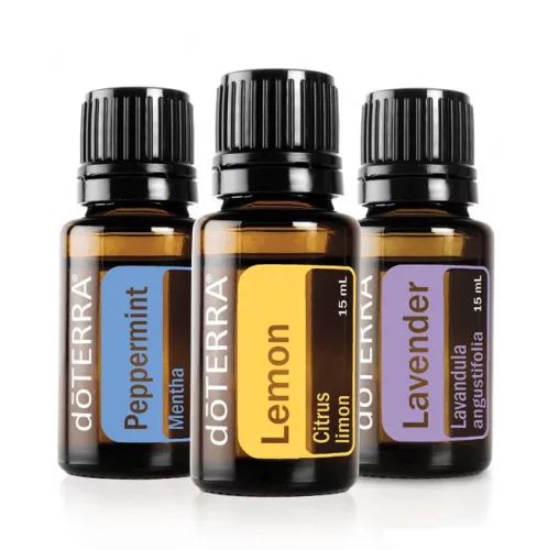 doTERRA Esszenciális olaj kezdő csomag, levendula, citrom és bormenta, 3 x 15 ml