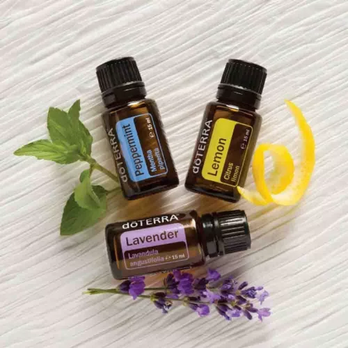 doTERRA Esszenciális olaj kezdő csomag, levendula, citrom és bormenta, 3 x 15 ml