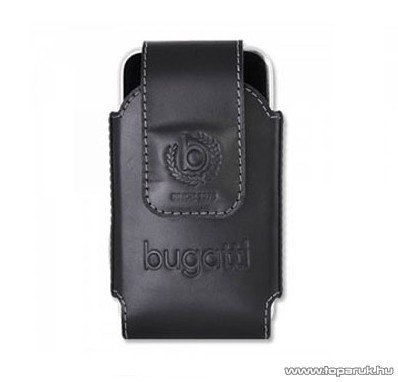 Bugatti Comfort black Apple iPhone 4 álló bőr tok, fekete (007513)