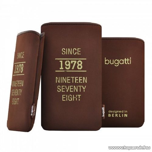 Bugatti SlimCase wood SL sötétbarna álló mobiltelefon tok, 134x77mm (07867)