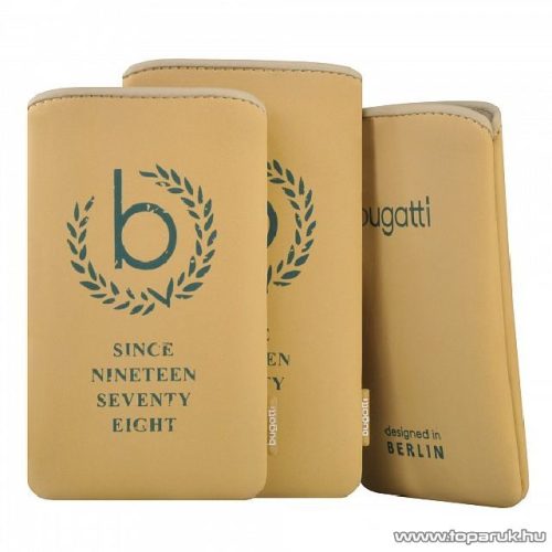 Bugatti SlimCase raffia M bézs álló mobiltelefon tok, 122x75mm (07872)