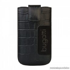 Bugatti SlimCase Croco black, fekete színű álló bőrmobiltelefon tok, 73 x 122 mm (07757)