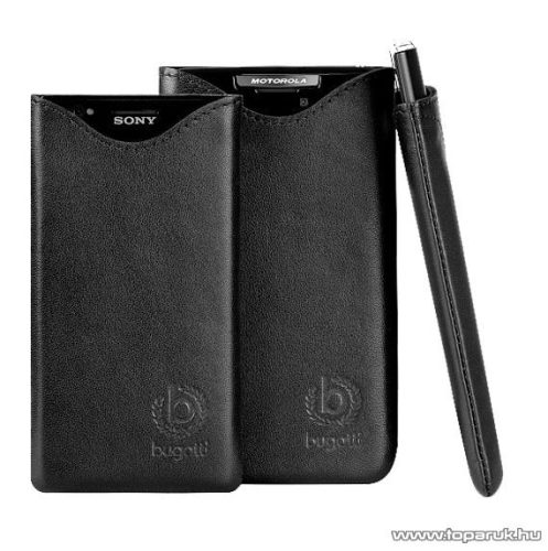 Bugatti SlimFit kézzel készített valódi álló bőrtok Sony Xperia U mobiltelefonhoz (08934)