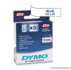 DYMO D1 kazetta, 12mmx7m, kék/fehér - megszűnt termék: 2016. július