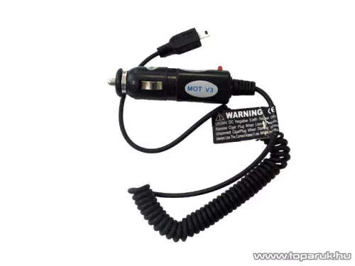 Motorola V3 autóstöltő, szivargyújtó csatlakozó, utángyártott