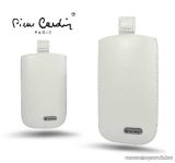   Pierre Cardin H10-11 Slim WHITE univerzális álló mobiltelefon bőrtok, fehér
