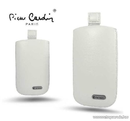 Pierre Cardin H10-11 Slim WHITE univerzális álló mobiltelefon bőrtok, fehér