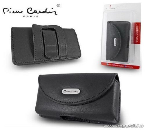 Pierre Cardin Classic TS01 univerzális fekvő mobiltelefon bőrtok, fekete