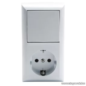   GAO Business Line IP20 Falon kívüli beltéri váltókapcsoló dugaljal, fehér, 230V, 50Hz, 10A (0314H)
