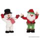 ARTI CASA EDC 9234/HM Karácsonyi éneklő, táncoló hóember és Mikulás figurák, 2 db / csomag