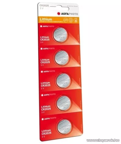 Maxell 18741 / AgfaPhoto AF CR2025 gombelem, 3V, lítium, 5 db / csomag